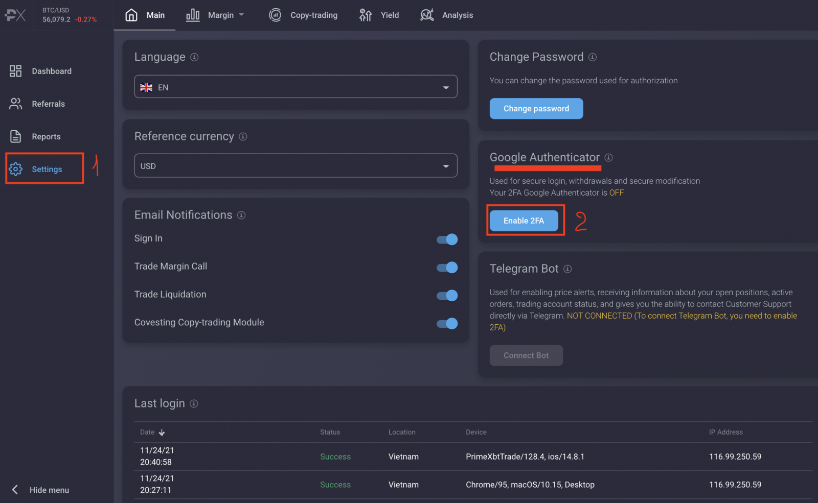 Hvordan binde Google Authenticator i PrimeXBT Hvordan binde Google Authenticator i PrimeXBT