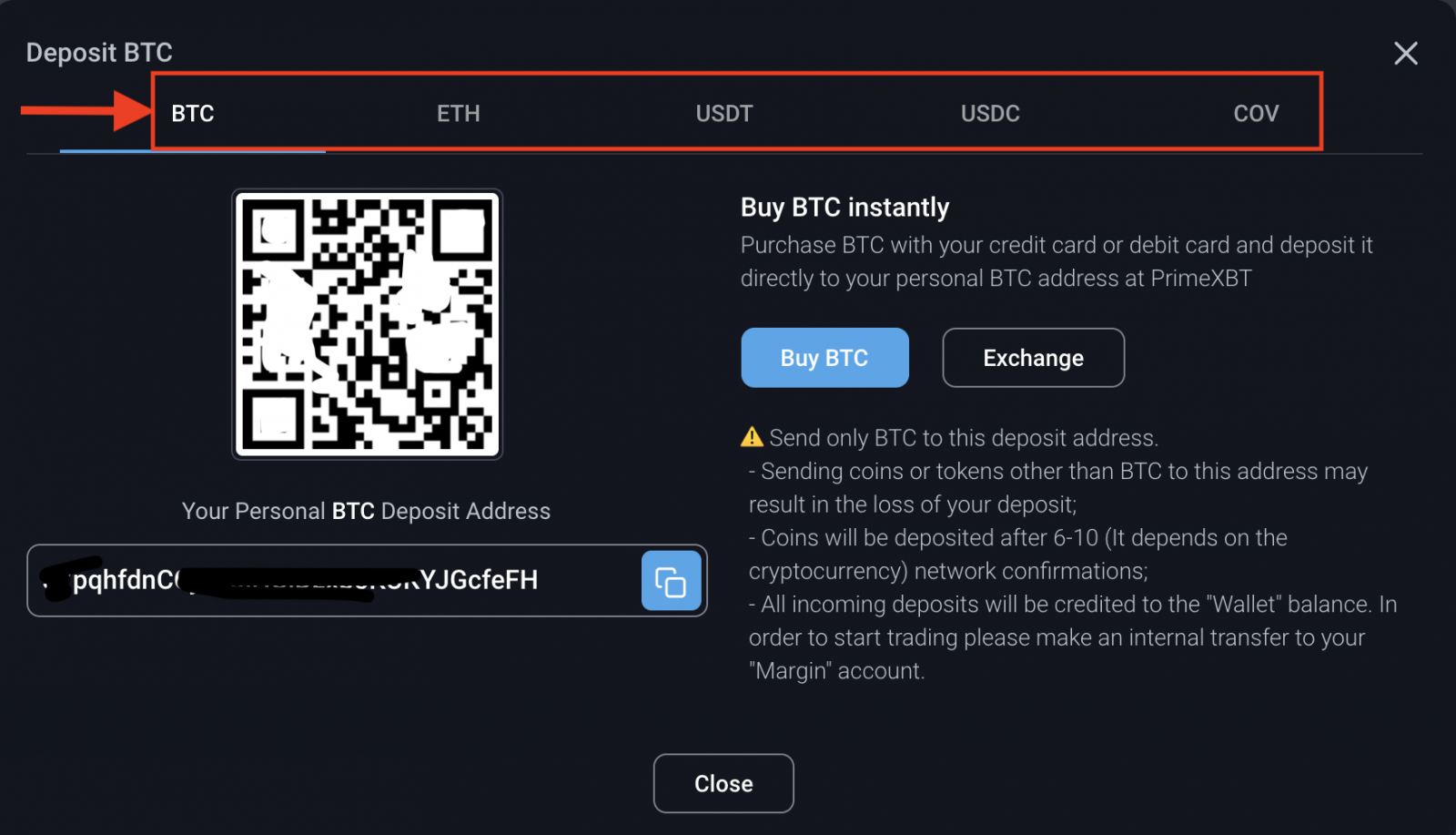 How to Login and Deposit in PrimeXBT