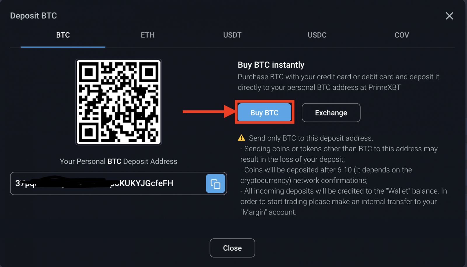How to Login and Deposit in PrimeXBT
