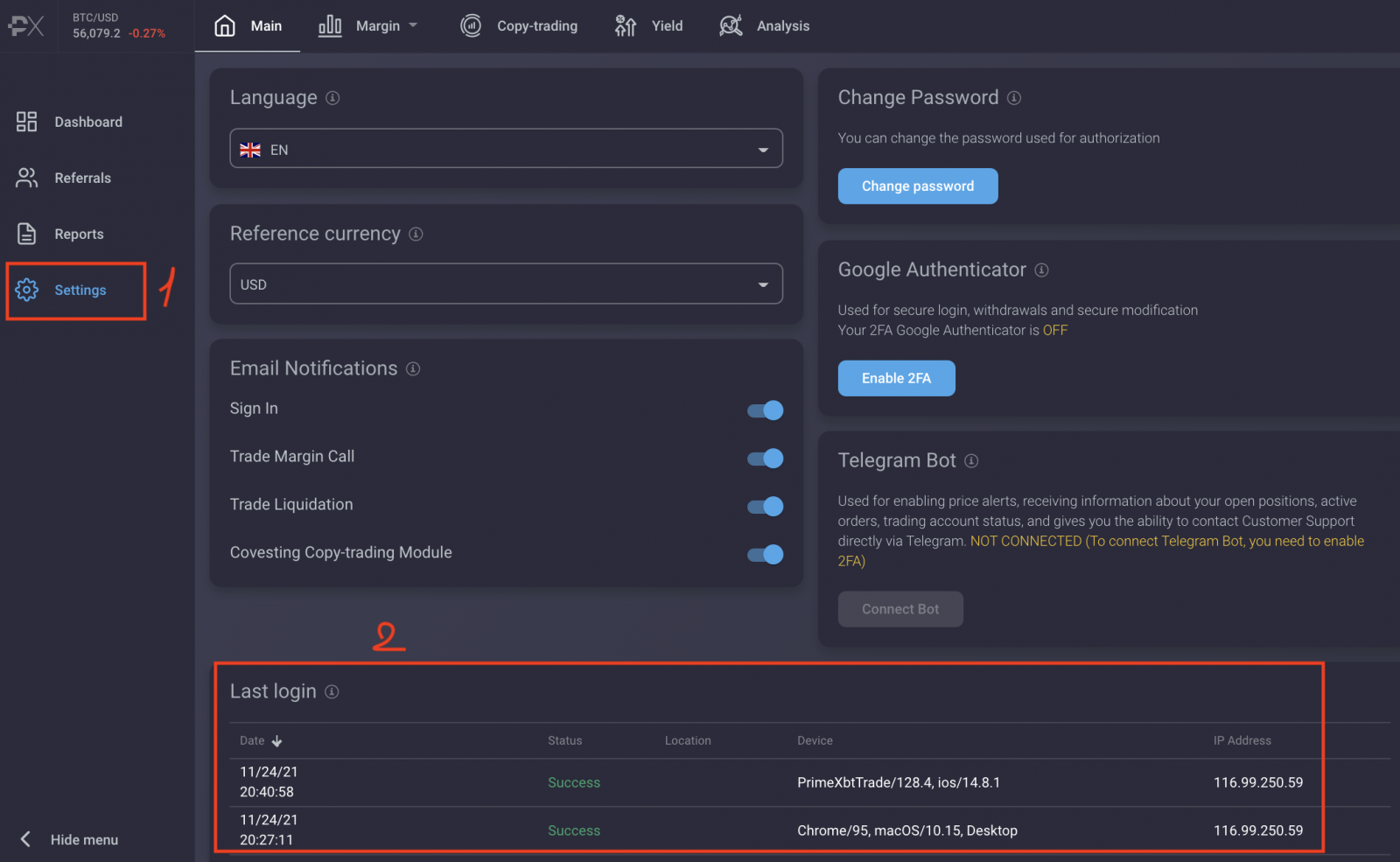 How to Login and Deposit in PrimeXBT